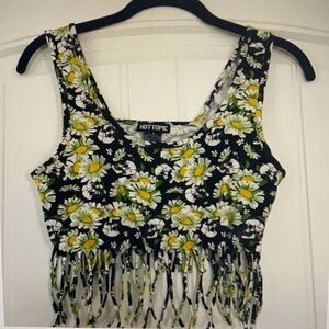 Hot Topic Daisy & Skull Crop Top Size Medium